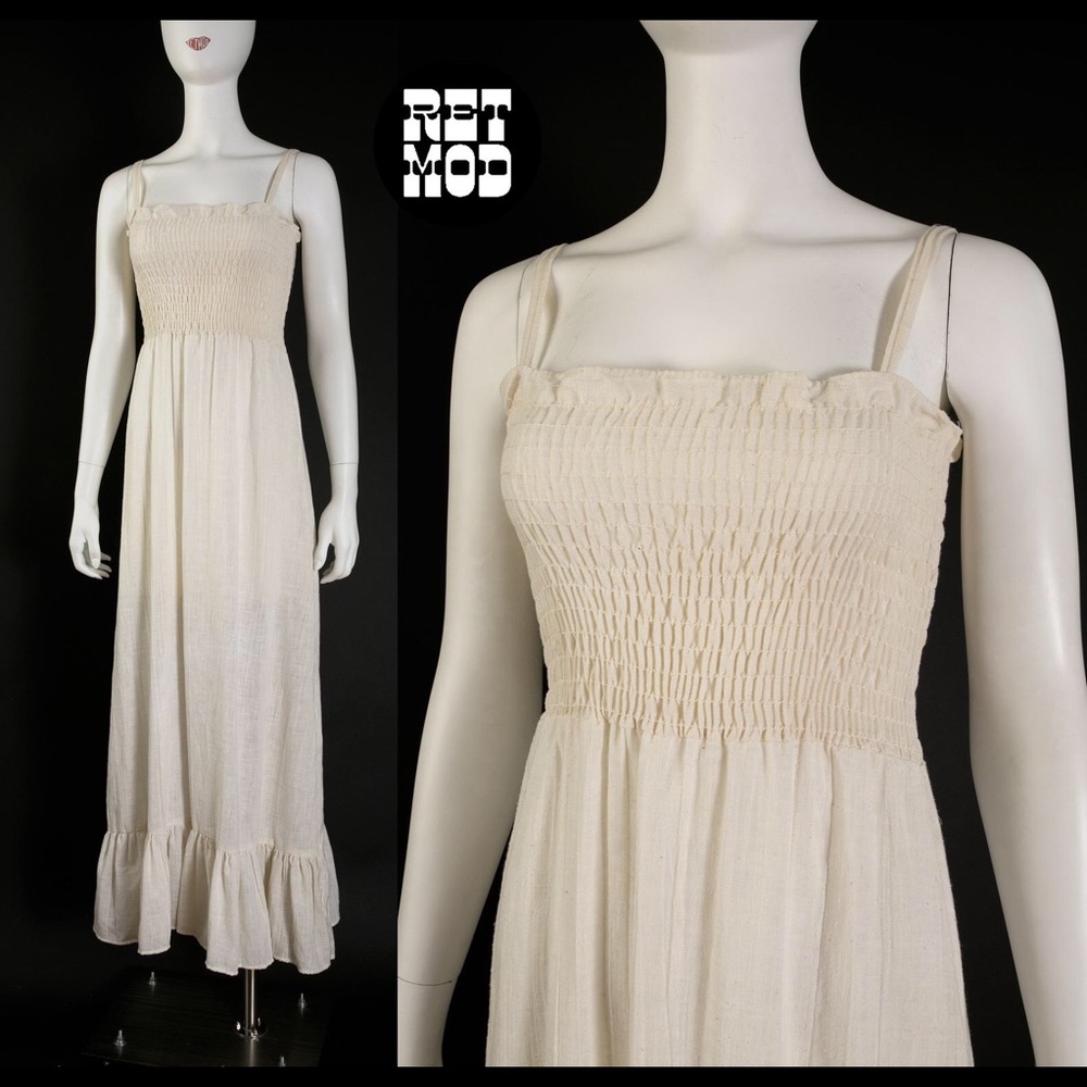 Vintage 70’s Cotton Hippie Maxi Dress